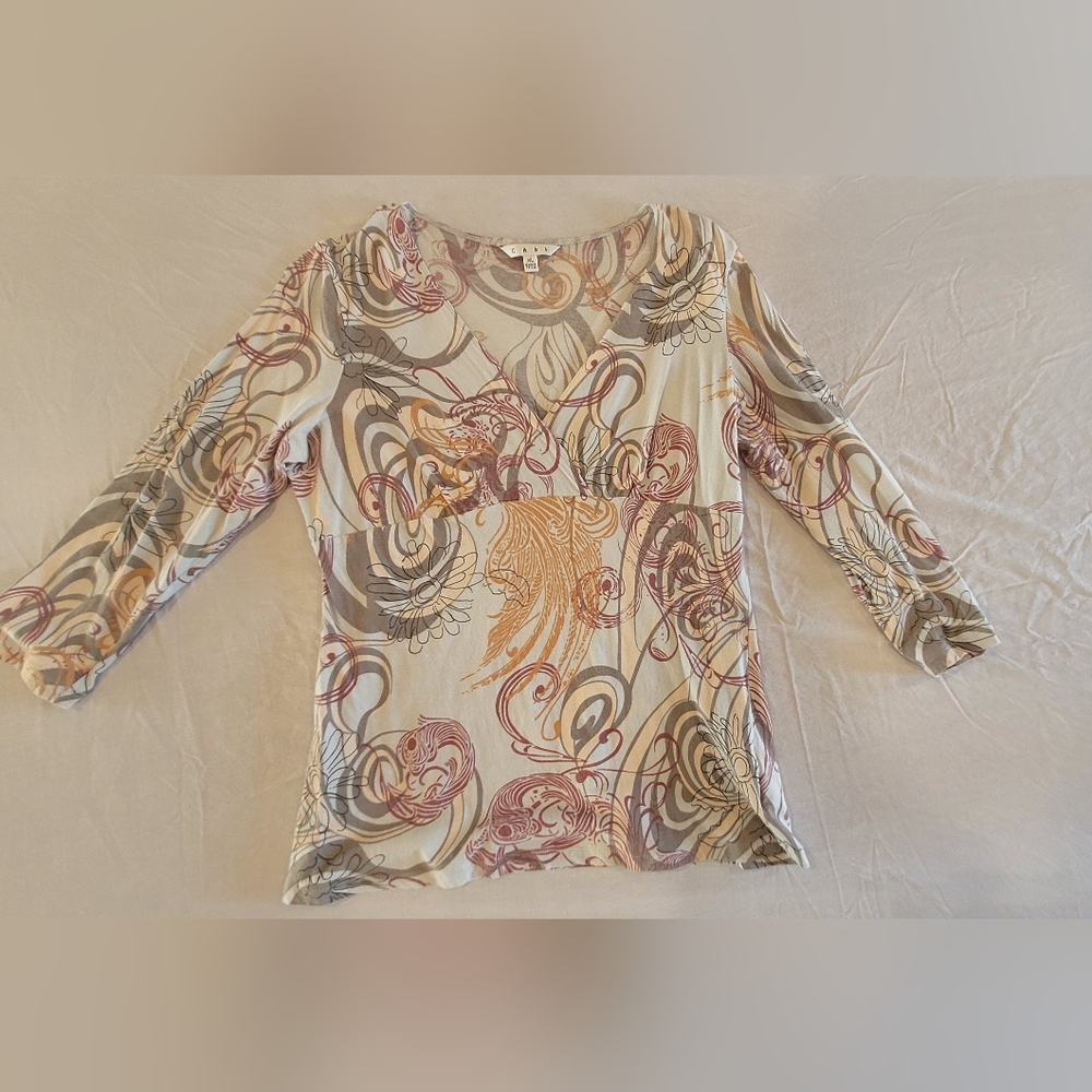 CAbi XL V-neck 3/4 Lenth Sleeve